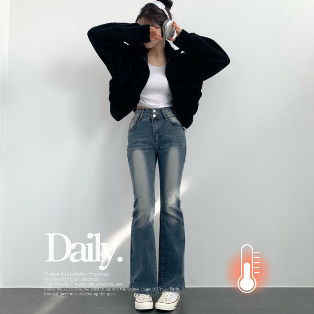 포근 밍크 뽀글 하이넥 투웨이 카라 점퍼 - 상세 이미지 2