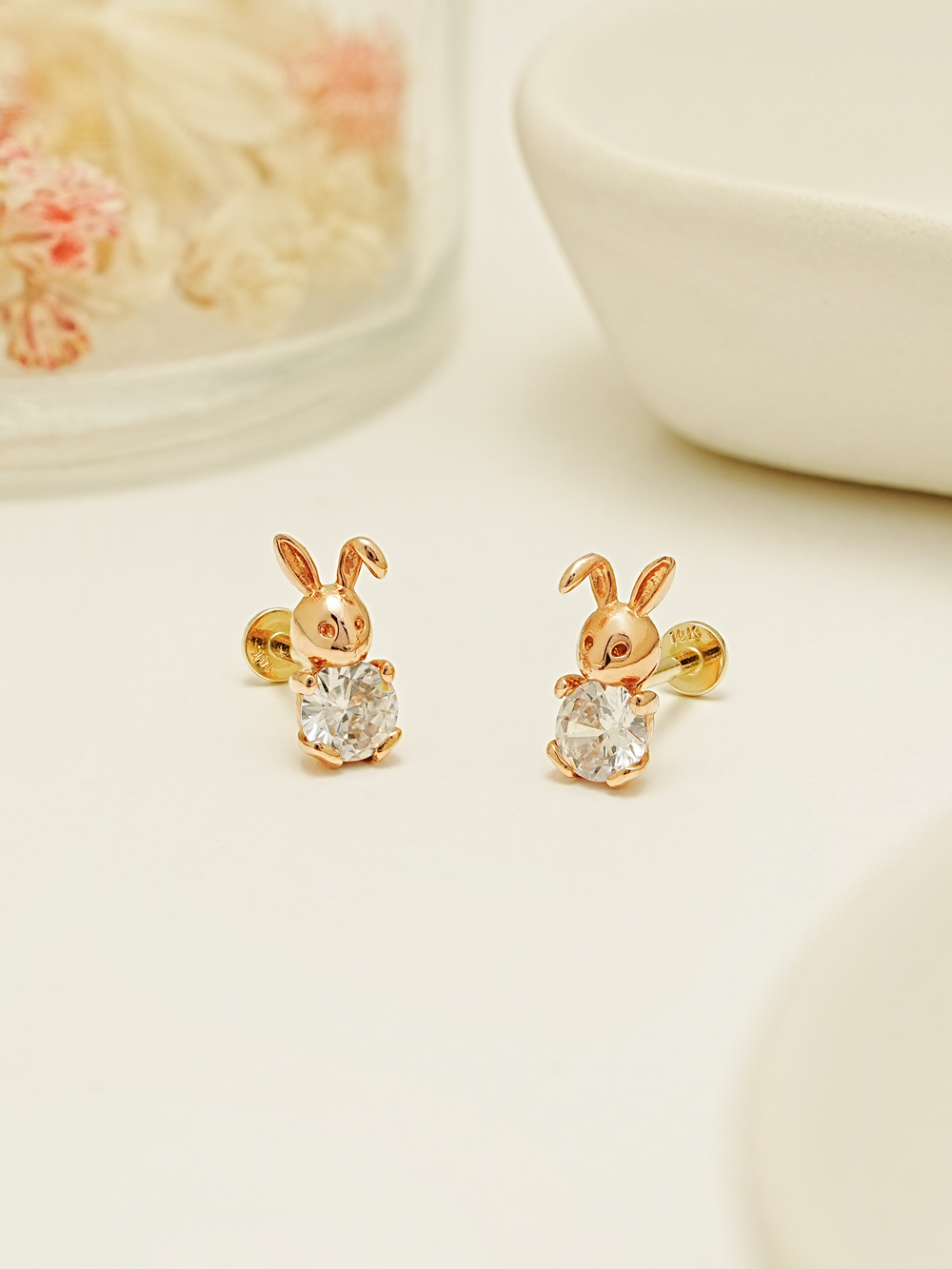 [0.8mm]14K 인터널 곰토끼 라블렛 피어싱 귀걸이 - 상세 이미지 4