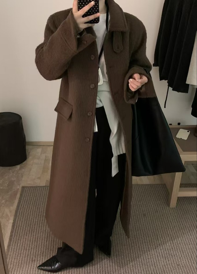 wool 100) monde wool long coat 상세 이미지 8
