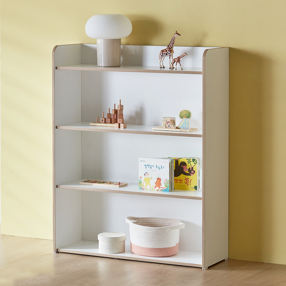 밤비노 친환경 교구장 책장 슬림 공부방 틈새 거실 다용도 수납 가구 수납장_900, 3단, 화이트