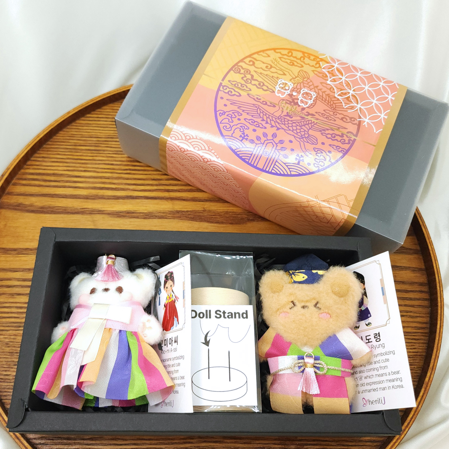외국인결혼 신혼선물 한복신랑각시인형/키링+5개국어한복택 한국적인선물 - 상세 이미지 2