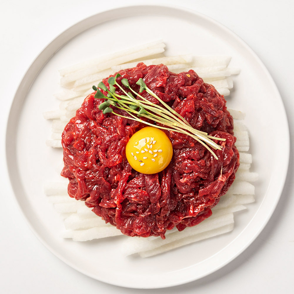 국내산 숙성 육회 육사시미 뭉티기 생고기 한우 육우 캠핑음식