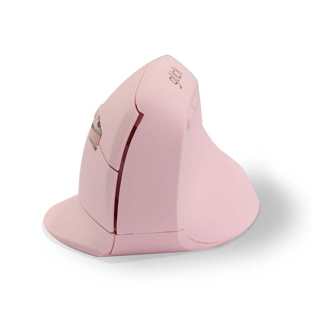 지클릭커 오피스프로 버티컬 OP70 인체공학 블루투스 무선 무소음 마우스  핑크