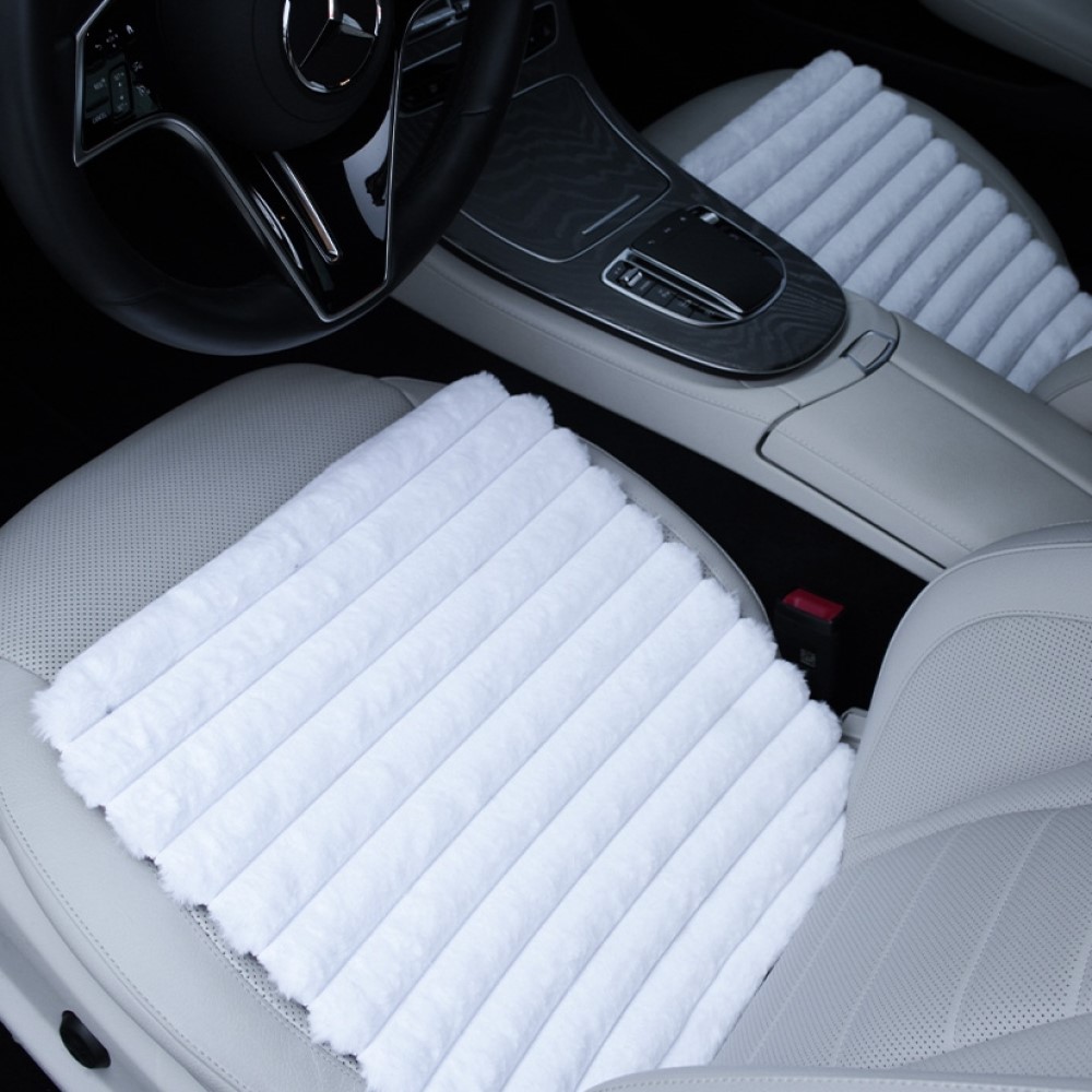 극세사 차량방석 2개입 겨울 따뜻한 폭신 보들 가래떡 자동차 털방석 - 상품 이미지