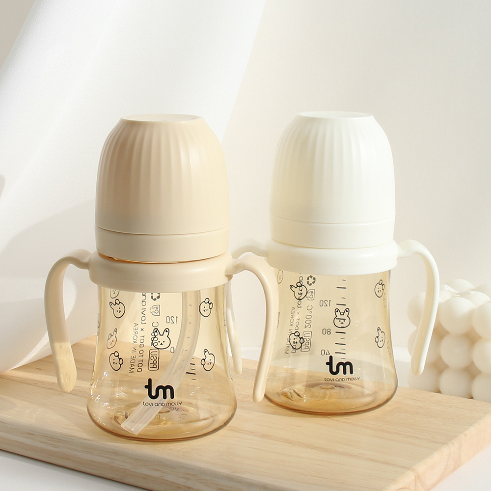 [토비앤몰리] PPSU 새지 않는 아기 유아 물병 어린이집 자기주도 이유식 빨대컵 돗바니 돗람이
