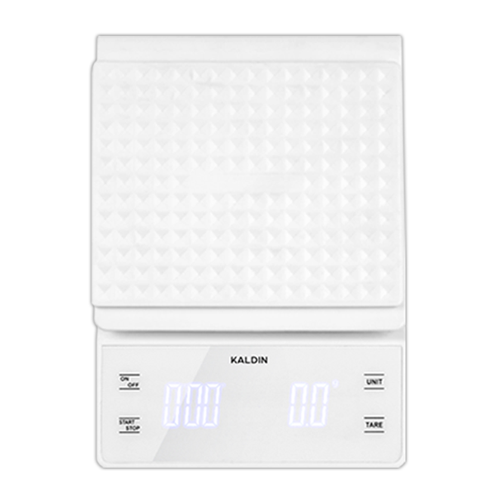 칼딘 커피 저울 타이머 프로 드립 스케일 핸드드립저울 1kg, 0.1g, 화이트 - 메인 이미지