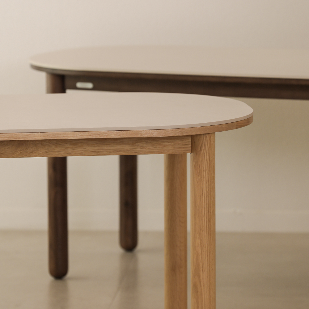 라미에스 유니 오크 참나무 포세린 세라믹 라운드 식탁 4인용 1600