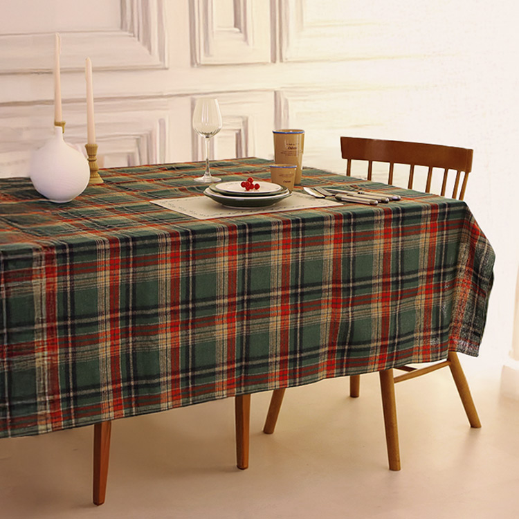 크리스마스 테이블보 빈티지 체크 홈파티 식탁보 2인 4인 6인