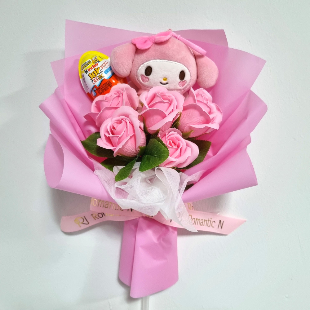 인형꽃다발 산리오 시나모롤 핑크 킨더조이 어린이 졸업 꽃다발 이미지 8