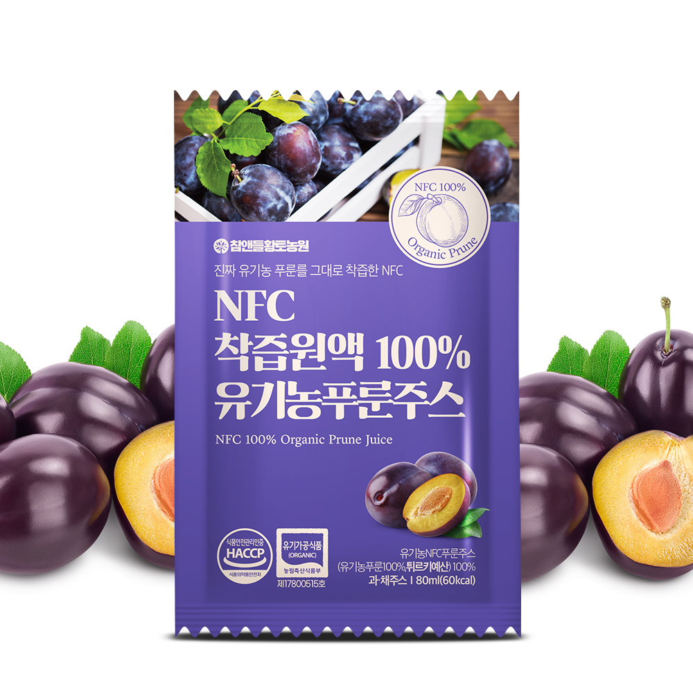 참앤들황토농원 유기농 착즙 푸룬주스 80ml 30포, 4개 - 상세 이미지 2