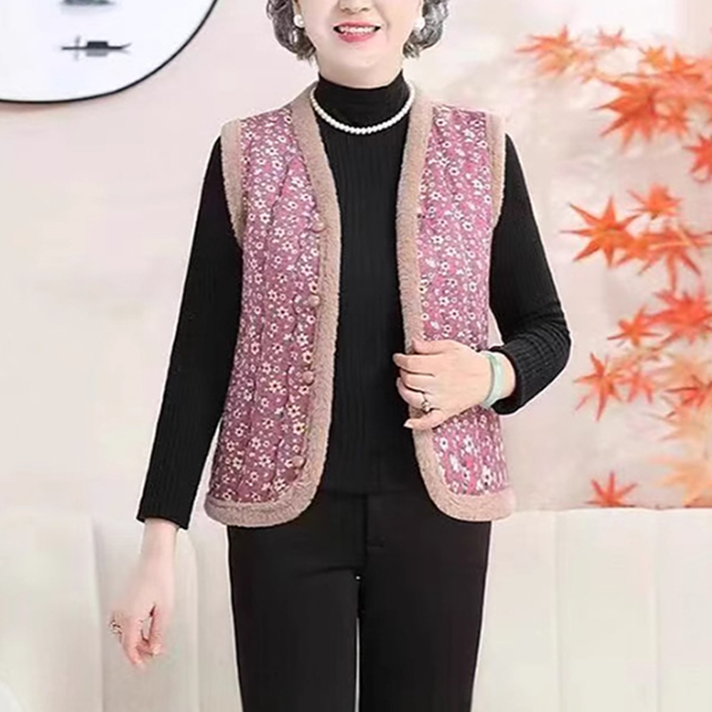 촌캉스룩 할머니 할매 시골 시장 기모 털 누빔 김장 조끼 - 상세 이미지 3