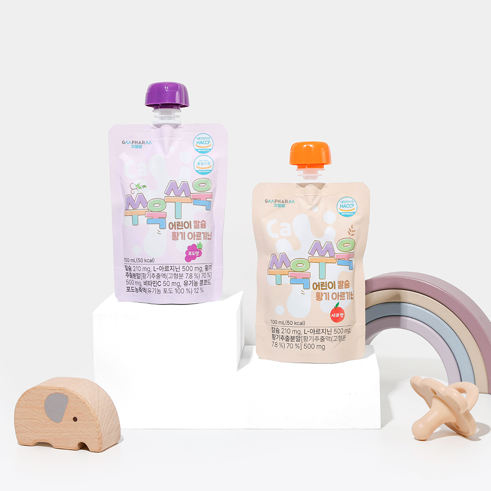 [30팩] 쑤욱쑤욱 성장기 어린이 칼슘 황기 아르기닌 사과맛 포도맛 - 상세 이미지 4