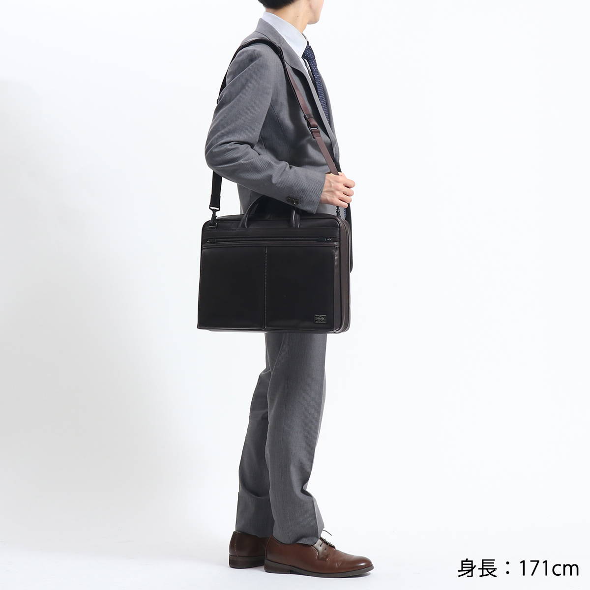 포터 PORTER 아메이즈 2WAY 가죽 브리프 케이스 서류가방 022-03786 2컬러 - 상세 이미지 4