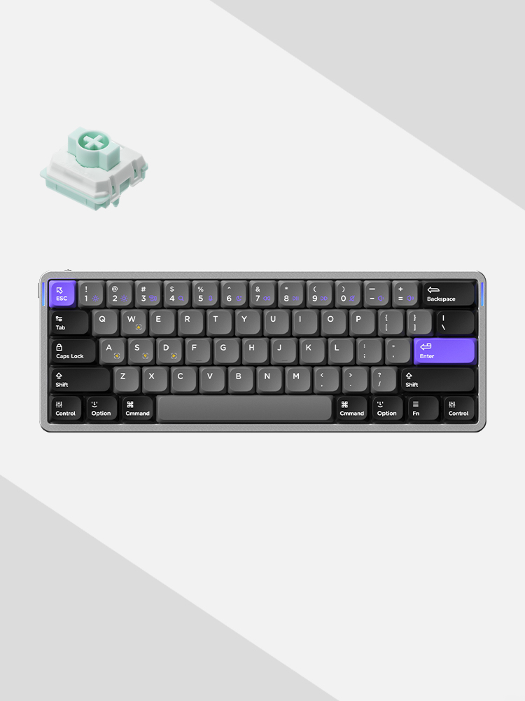 NUPHY AIR60 HE 기계식키보드 래피드 트리거 게이밍 스페이스 실버, 자석축(제이드 프로) - 상품 이미지