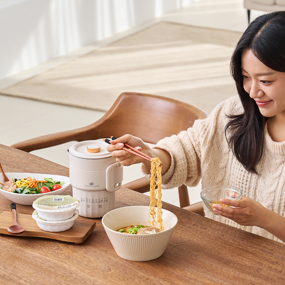 크리스탈클라우드 휴대용 전기포트 여행용 접이식 분유포트 멀티포트 커피포트 주전자 포트기