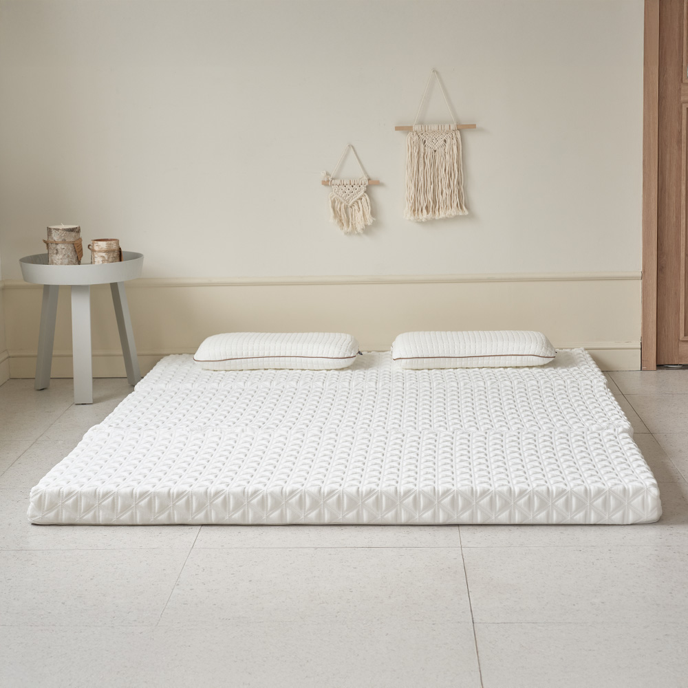 백세쾌면 허리에좋은 3단 접이식 매트리스 단단한 토퍼 침대 바닥 매트 5cm SS