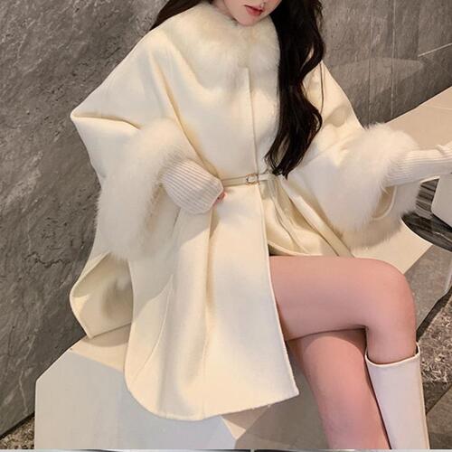 데이트룩 연말 양모 벨티드코트 울 폭스퍼코트 이미지 6