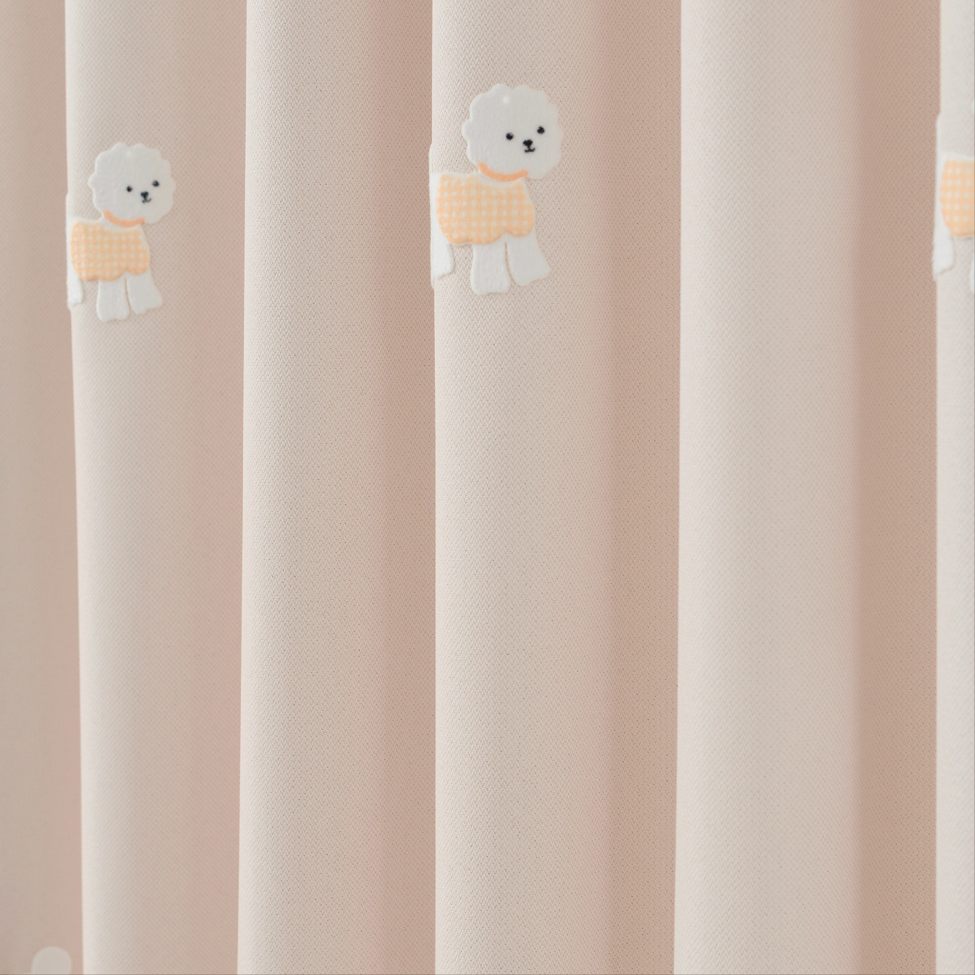 아르일랑 일상 암막 커튼 빛차단율80% 형상 기억 가공 1cm 나비주름 타입 비숑 프리제