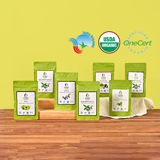 아라야 유기농 100% 천연 헤나 100g 레드 인디고 다크브라운 브라운 새치 흰머리 염색