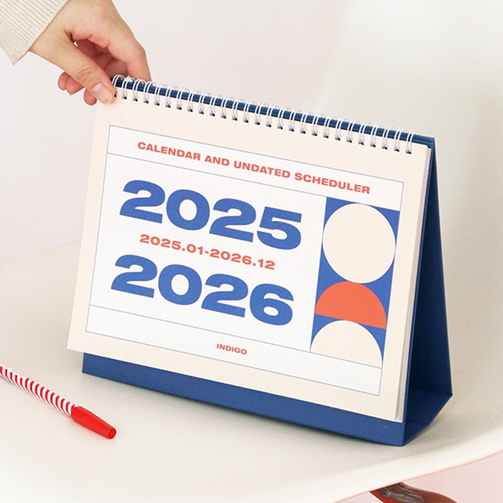 2025년 탁상 달력 2025 2026 데스크 캘린더 인디고 2년달력 25년 26년 - 상세 이미지 2