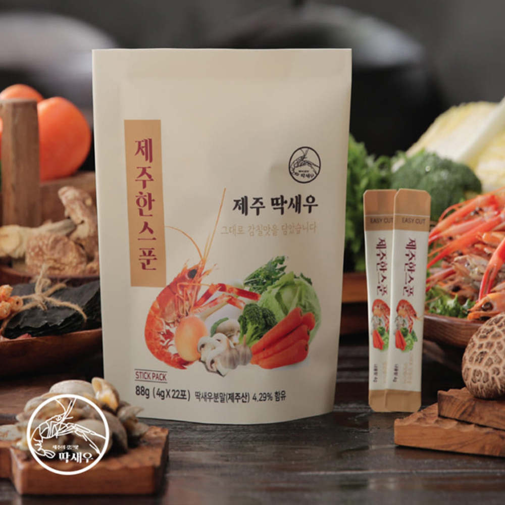 천연 원물 딱새우분말 제주한스푼 88g (4gx22포) 분말 조미료 - 상세 이미지 2