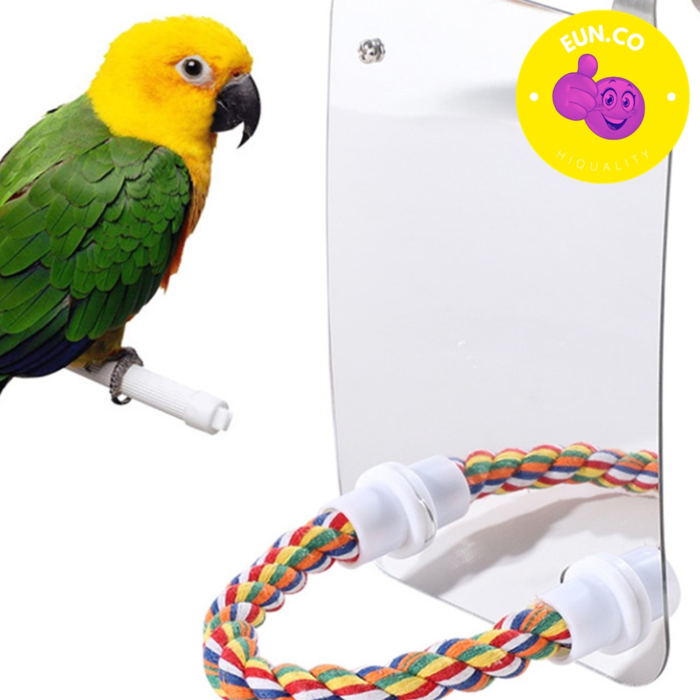 앵무새 줄 코튼로프 반려새 와이어 휏대 내장 아크릴 거울 발받침