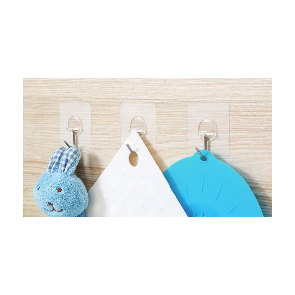 벽걸이 후크 고리 무타공 못없이 액자걸기 접착 벽 옷걸이 접착식 투명 매직후크 8p - 상세 이미지 5