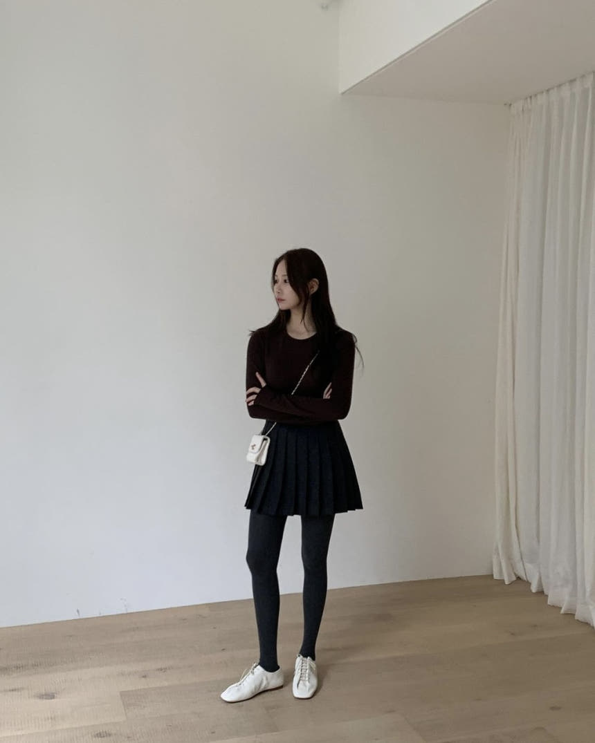 [차콜 M 당일] 미엘 클래식 스커트 주름치마 3color 상세 이미지 29