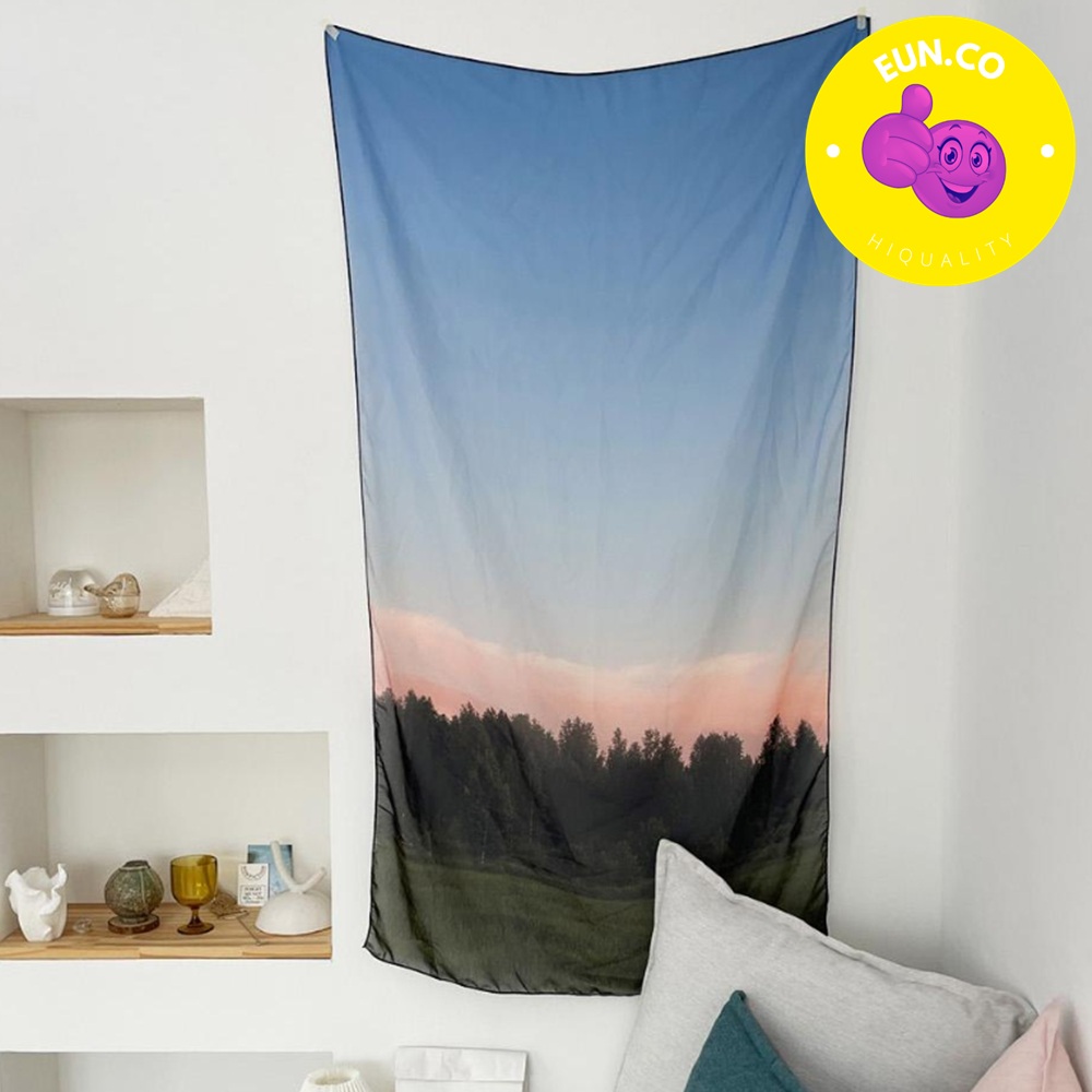 가림막 흩날리는 천소재 월포스터 풍경 그림 쉬폰 행잉 아트 커튼