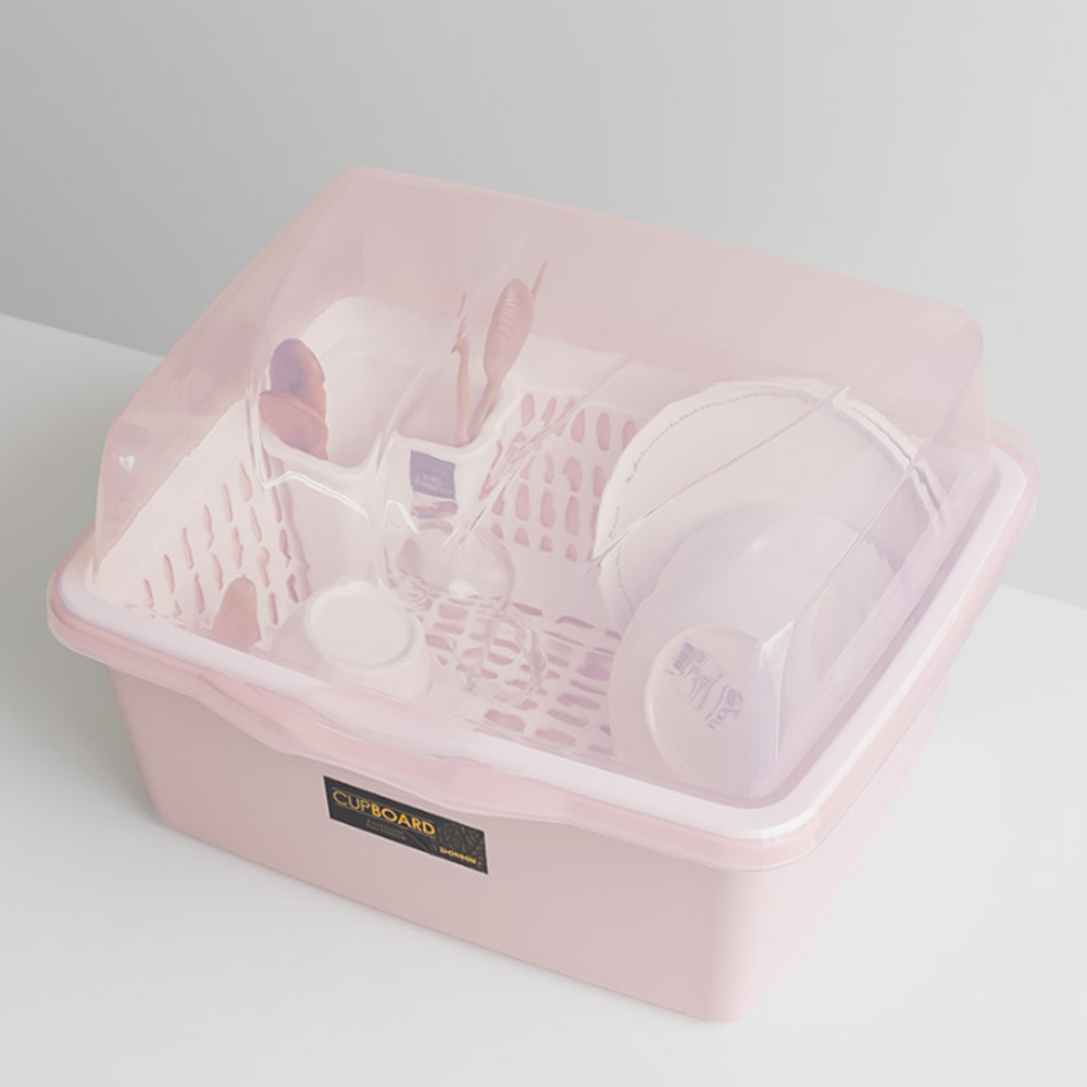뚜껑있는식기건조대 뚜껑 설겆이 설거지 플라스틱 건조대 - 상품 이미지