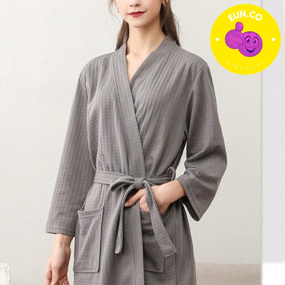 선물용 샤워가운 민감성 부드러운 샤워웨어 남여공용 홈웨어 슬립웨어 허리끈 - 메인 이미지