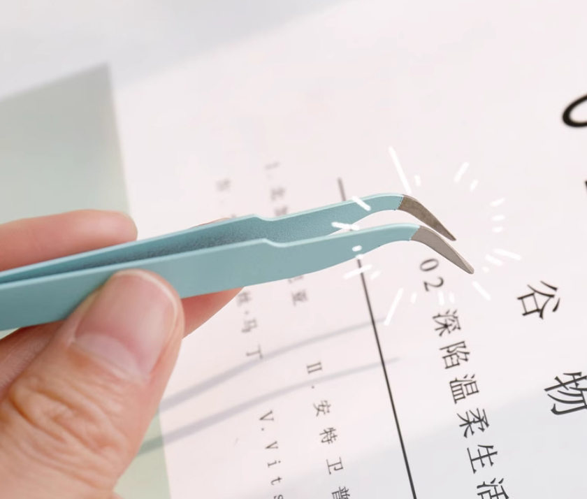 파스텔 핀셋 - 족집게 미니어처 다꾸 핑크 보라 스티커 깔끔하게 포용계 - 상품 이미지