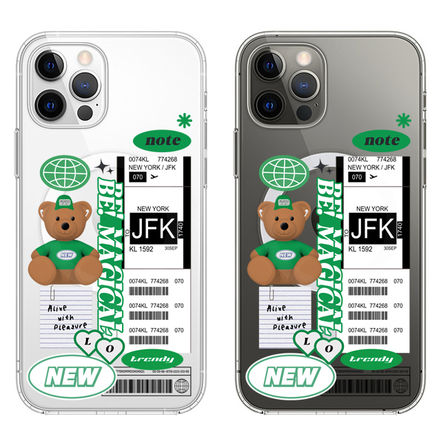 곰인형 라벨 베어 투명 맥세이프 케이스