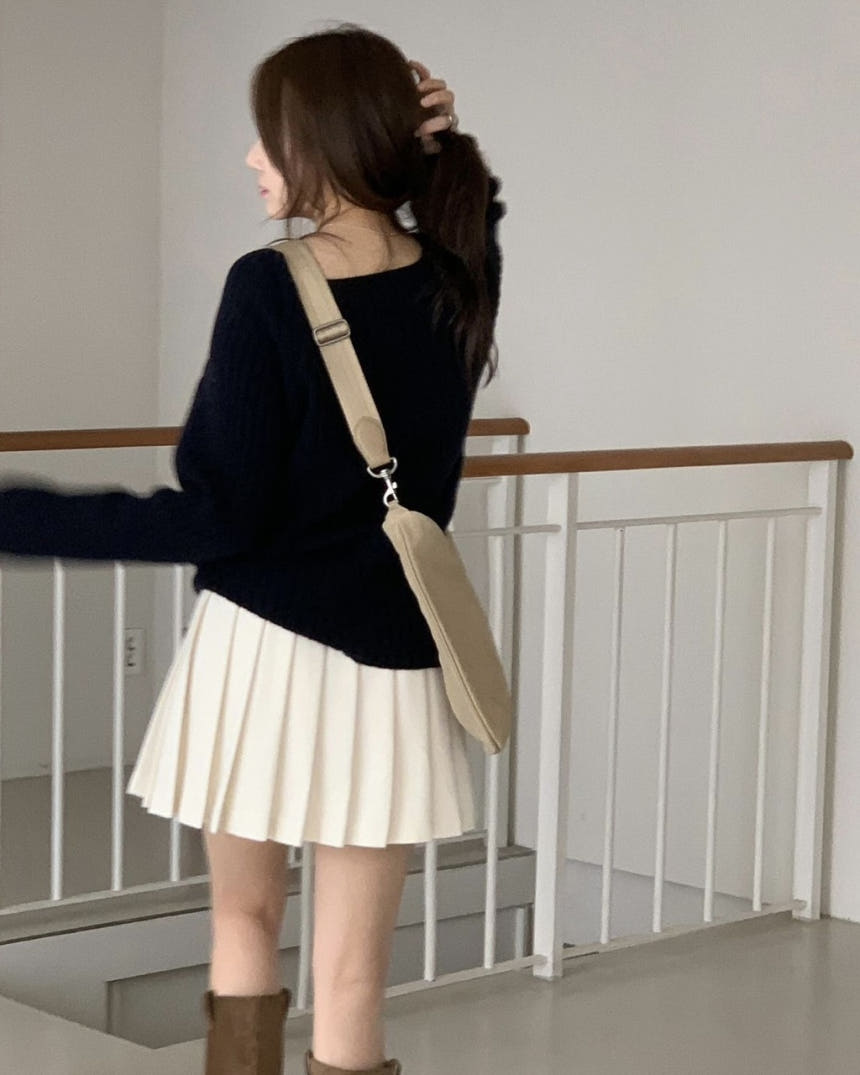 [차콜 M 당일] 미엘 클래식 스커트 주름치마 3color 상세 이미지 21
