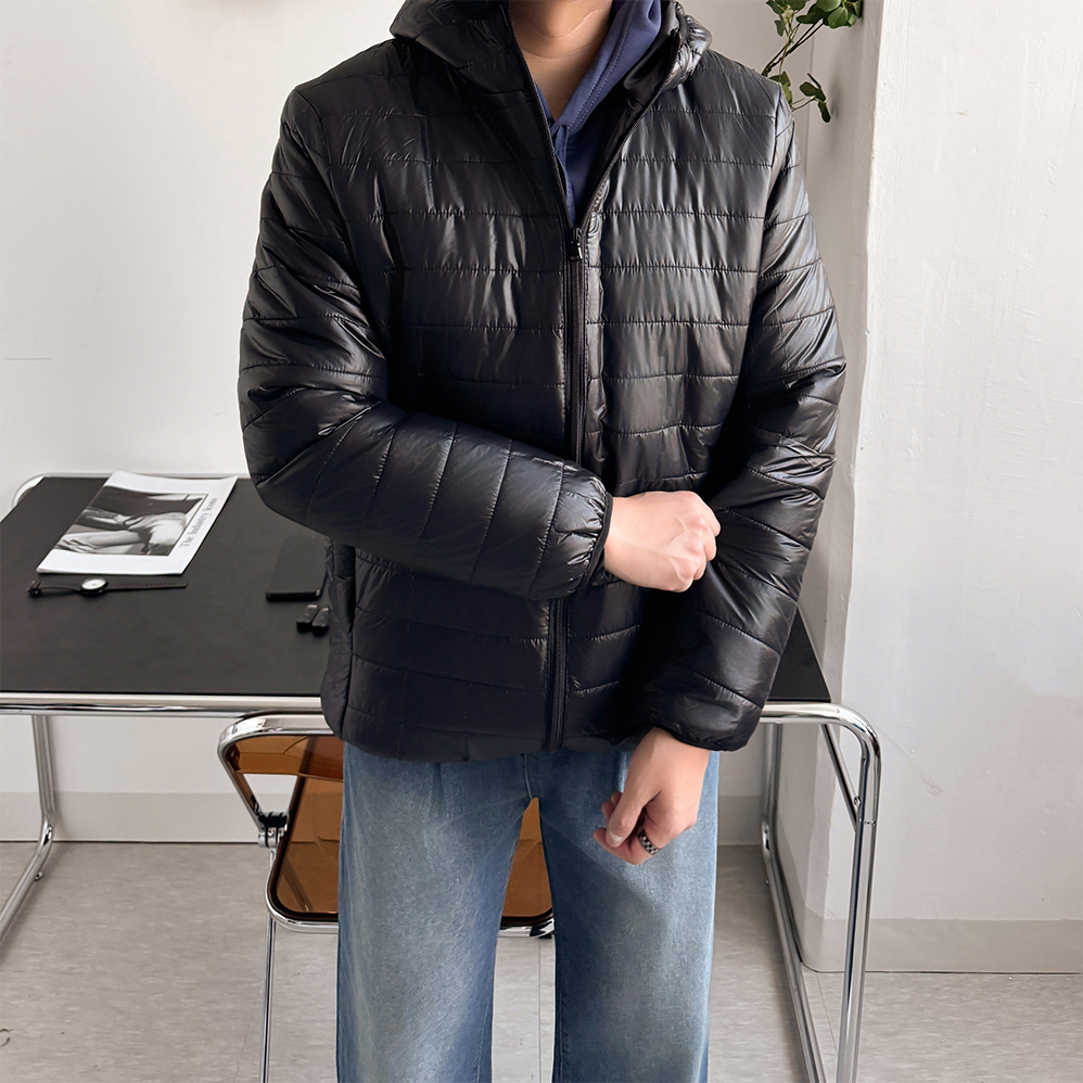 정장패딩 남자깔깔이 빅사이즈경량패딩 블루종패딩 - 상세 이미지 5
