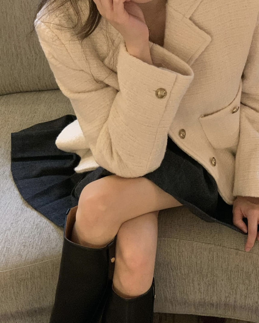 [차콜 M 당일] 미엘 클래식 스커트 주름치마 3color 상세 이미지 9
