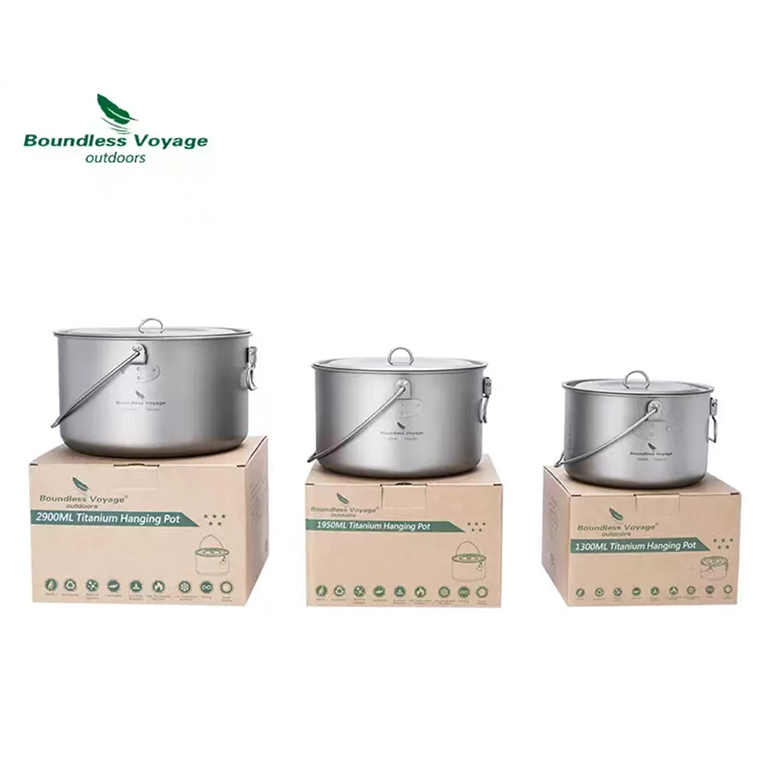 대륙의 테팔 티타늄 코펠 캠핑 냄비 행잉 1-3인용 1300ml