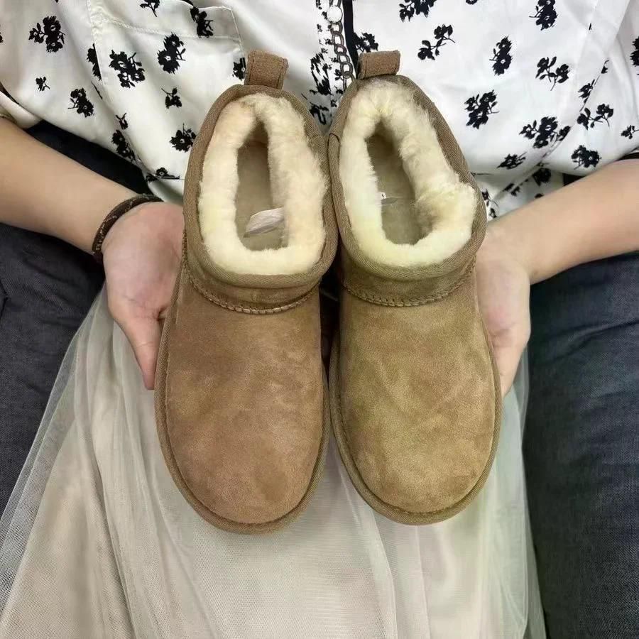 여성용 두꺼운 솜털 스노우 부츠  편안하고 따뜻한 앵클부츠 겨울 신발 청키 삿포로 2024 - 상품 이미지