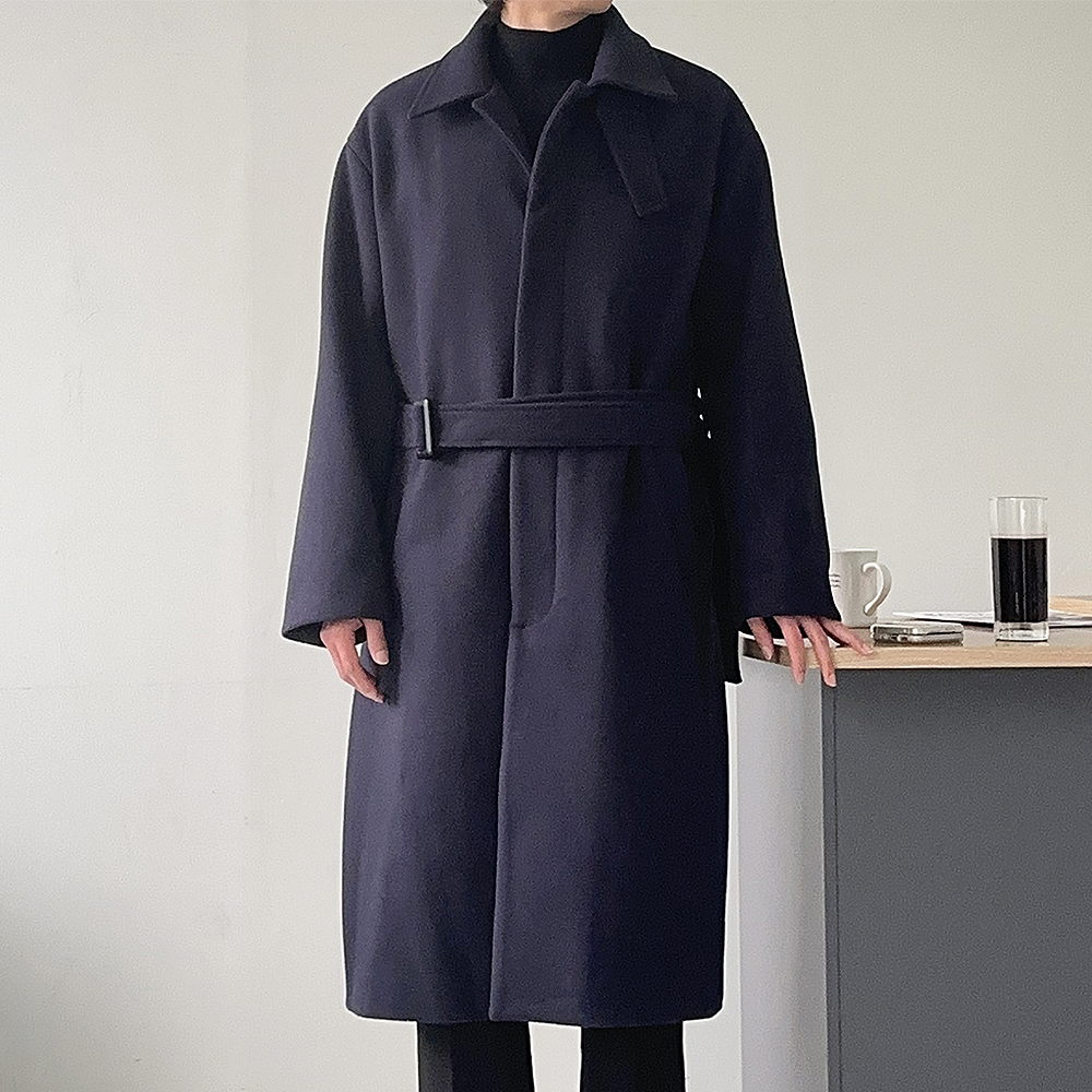 남자발마칸코트 울 오버핏 남자 겨울 롱 코트 - 상세 이미지 3