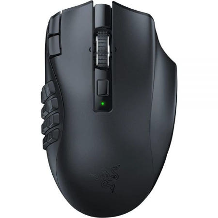 [해외]Razer Naga V2 하이퍼스피드 무선 MMO 게이밍 마우스: 19개의 프로그래밍 가능한 버튼 - 하이퍼스크롤 기술 - 포커스 프로 30K 광학 센서 - 기계식 마우스