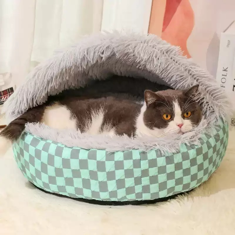 강아지조개집 방석 애견 침대 보온 사계절 따뜻한 반려동물 숨숨집 집 반려견 - 상세 이미지 2