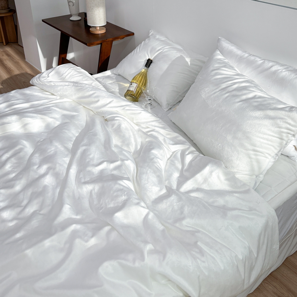 포근한 윈터테일 리버서블 워싱 밍크 겨울 극세사 옥수수솜 무봉제 차렵이불 스노우 폭스, Q(퀸)