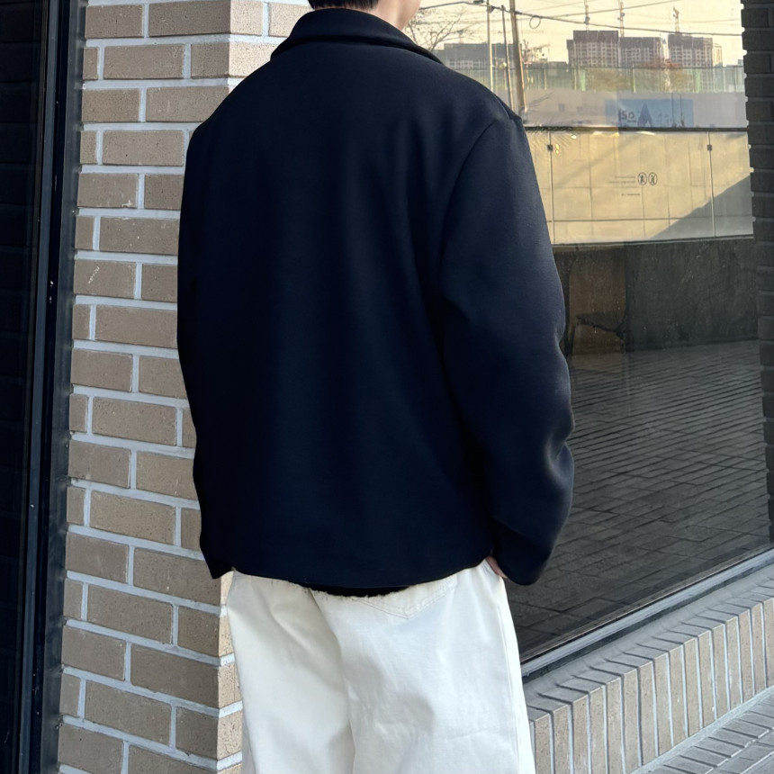 [묶음할인] 남자 하프 반 크롭 숏  2온스 2컬러 블랙 오버핏 데일리 코트 상세 이미지 14
