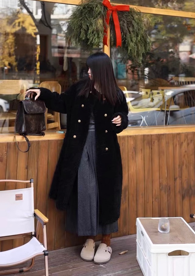 양모 롱코트 여성 뽀글이 코트 3color - 상세 이미지 5