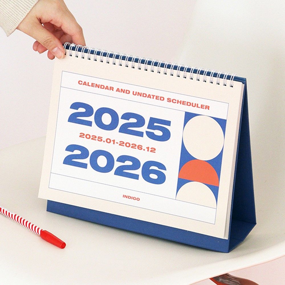2025년 2년달력 탁상 달력 25년 26년 데스크 캘린더 인디고 2025 2026 - 상세 이미지 2