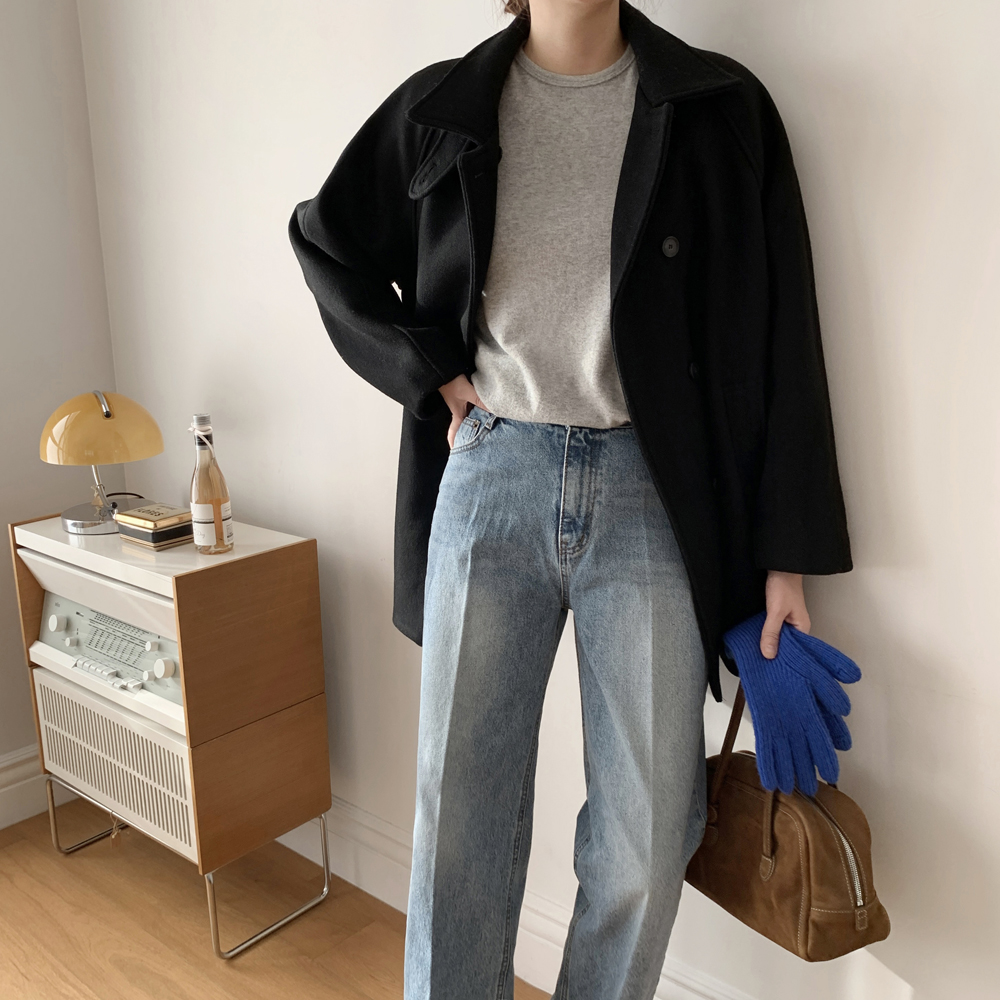 루즈핏 기본 여성 기모 티셔츠 라운드 레이어드 이너티 여자 티셔츠 겨울 반팔티 이미지 7