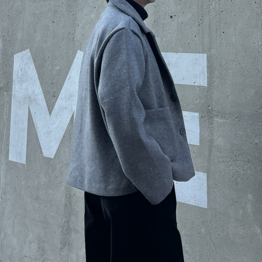 [묶음할인] 남자 하프 반 크롭 숏  2온스 2컬러 블랙 오버핏 데일리 코트 상세 이미지 23
