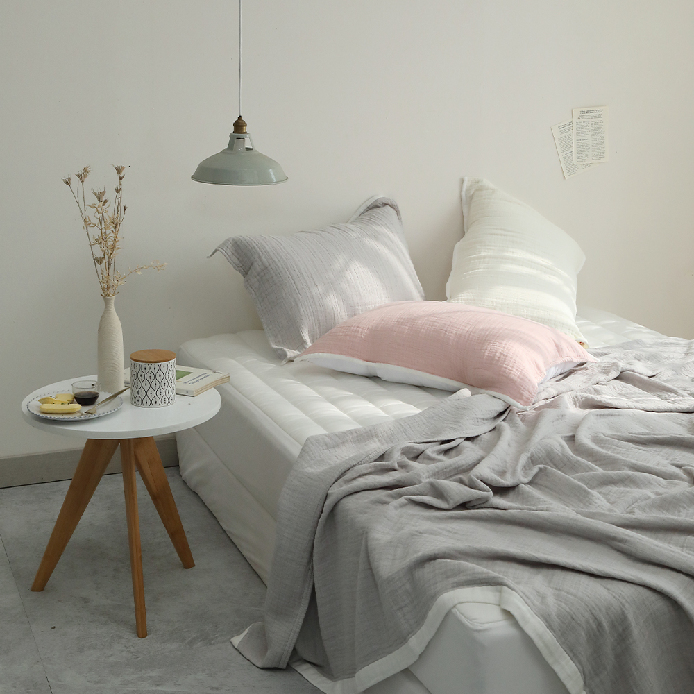 순면 화이트 누빔 두꺼운 침대 매트리스 커버 이스턴킹