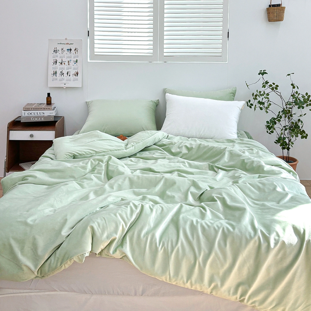 포근한 윈터테일 리버서블 겨울 밍크 극세사 옥수수솜 무봉제 차렵이불 세트 페어리 라임, DK패드세트(이불+베개커버+침대패드)