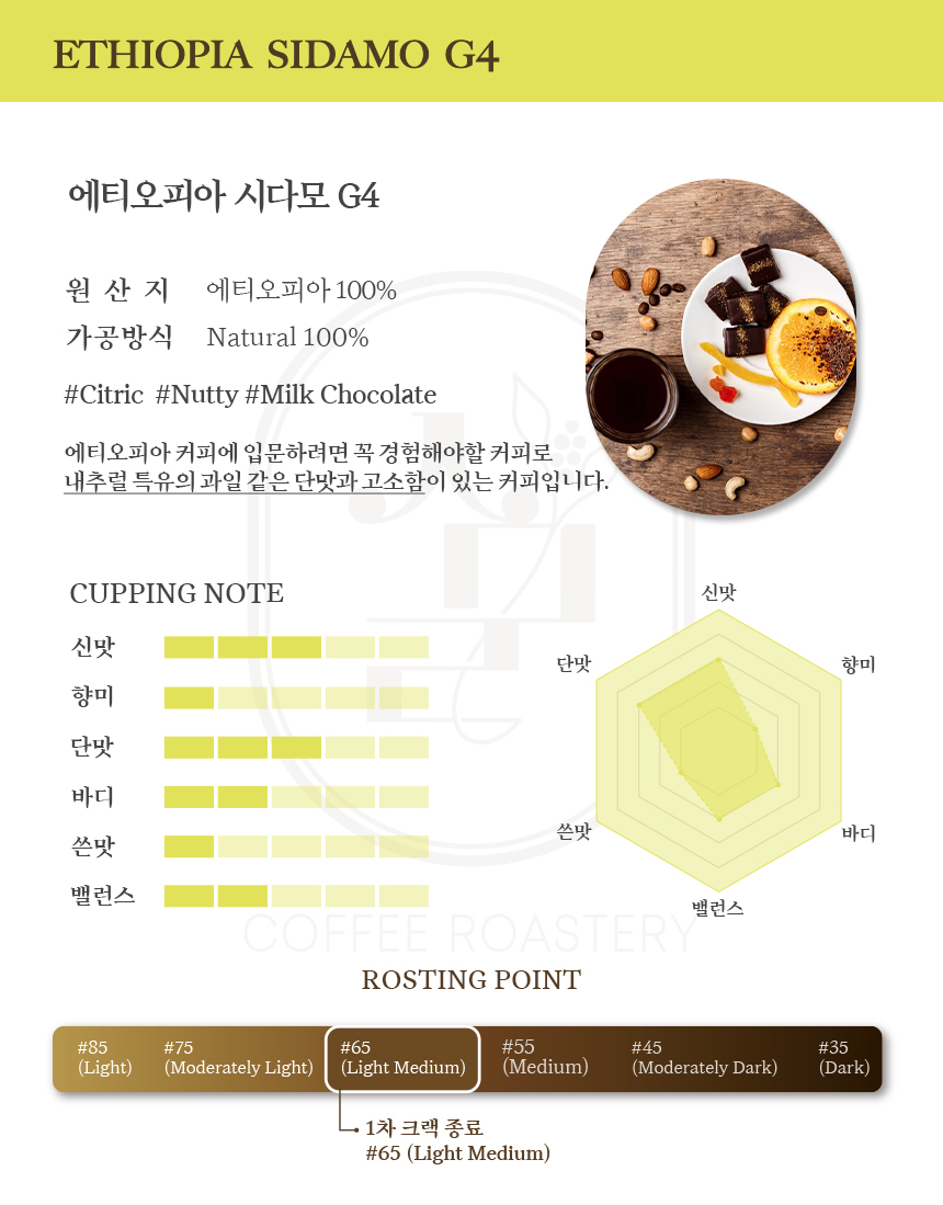 당일로스팅원두 로스터리커피 에티오피아 시다모 원두콩 커피 공장 - 상세 이미지 3